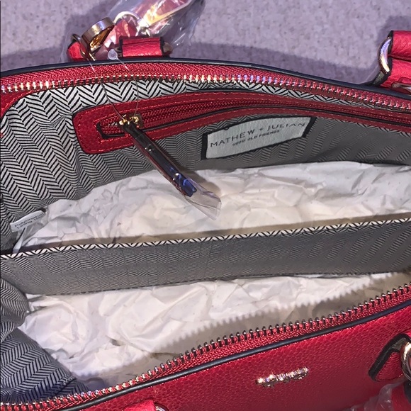 Mathew + Julian Red Handbag - Picture 4 of 5